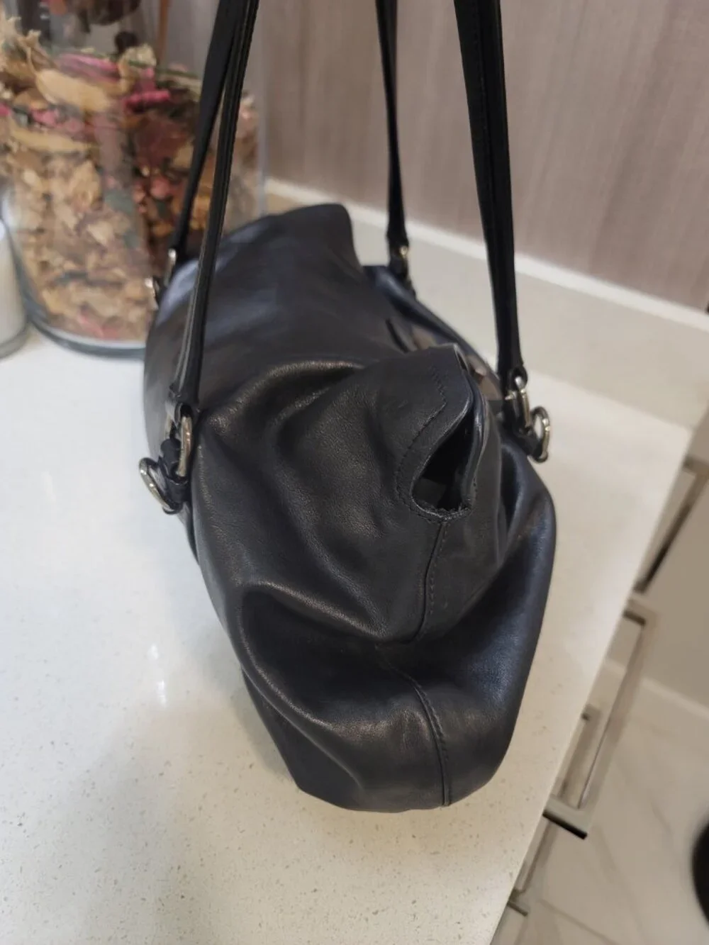 PRADA Milano Italy Black Tessuto-Vitelli Push-lock Easy Shoulder Bag Vintage - Picture 5 of 16